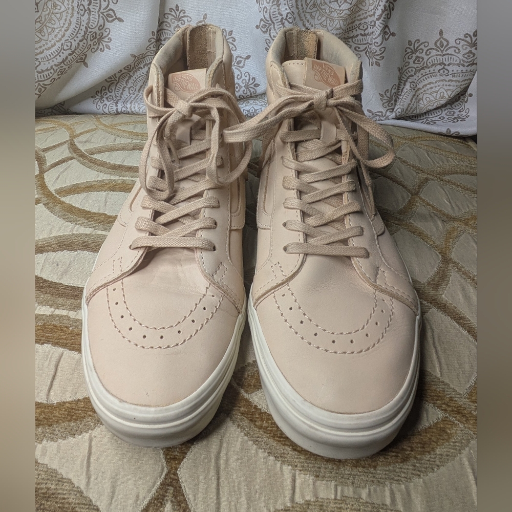Clean Vans Unisex SK8-Hi MTE High Top Lace Up Khaki Beige Zip Back Sz 10.5 Women